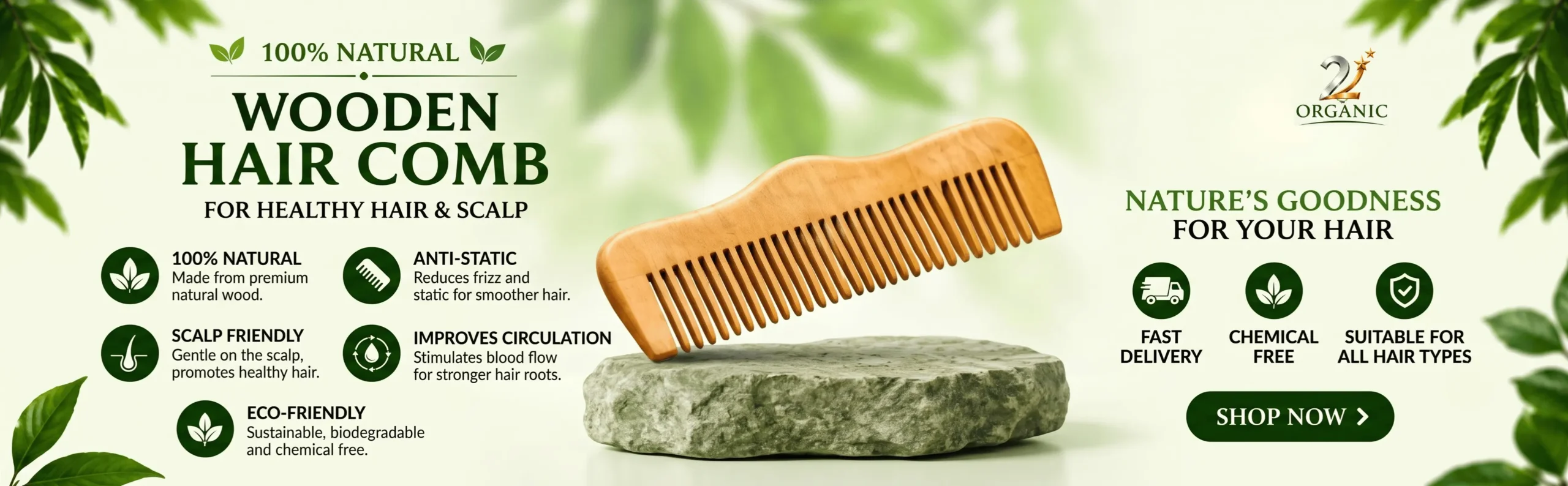 Wooden Hair Comb
